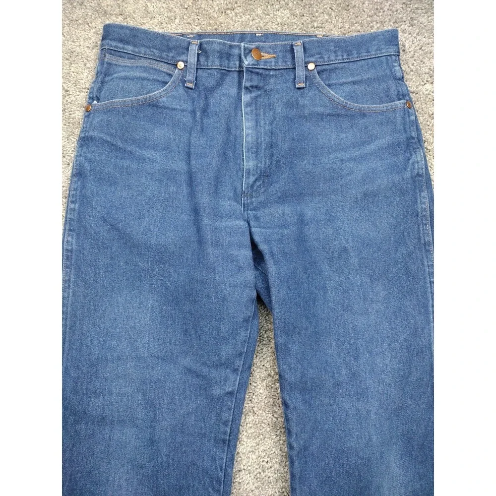 90's Wrangler Mens 33x33 Jeans 13MWZ A001 3030 Dad Ranchwear Blue Denim Pants